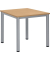 Schreibtisch BASE-MODUL Q, 72cm (H), 80x80cm (BxT), quadratisch, buche / silber