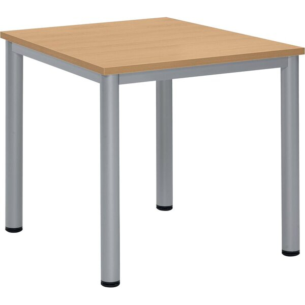 4255704329278 - Schreibtisch BASE-MODUL Q 72cm (H) 80x80cm (BxT) quadratisch buche   silber 4255704329278 Deskin