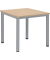 Schreibtisch BASE-MODUL Q, 72cm (H), 80x80cm (BxT), quadratisch, ahorn / silber