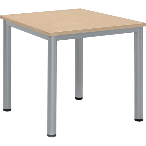 4255704329285 - Schreibtisch BASE-MODUL Q 72cm (H) 80x80cm (BxT) quadratisch ahorn   silber 4255704329285 Deskin