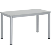 Schreibtisch BASE-MODUL Q, 72cm (H), 120x60cm (BxT), rechteckig, grau / silber