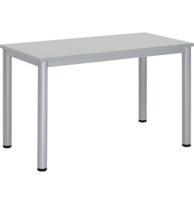 Schreibtisch BASE-MODUL Q, 72cm (H), 120x60cm (BxT), rechteckig, grau / silber