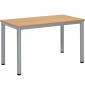 Schreibtisch BASE-MODUL Q, 72cm (H), 120x60cm (BxT), rechteckig, buche / silber
