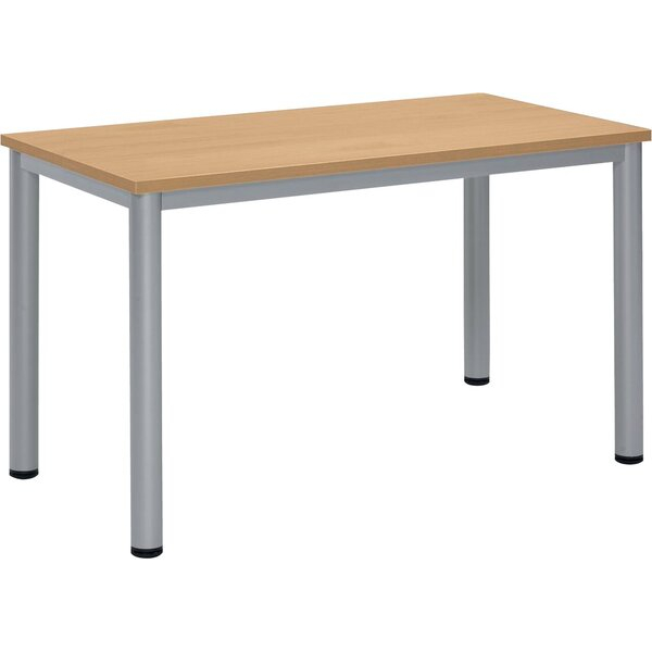 4255704329308 - Schreibtisch BASE-MODUL Q 72cm (H) 120x60cm (BxT) rechteckig buche   silber 4255704329308 Deskin