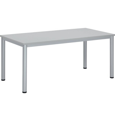 Schreibtisch BASE-MODUL Q, 72cm (H), 120x70cm (BxT), rechteckig, grau / silber