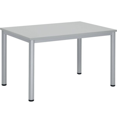 Schreibtisch BASE-MODUL Q, 72cm (H), 120x80cm (BxT), rechteckig, grau / silber