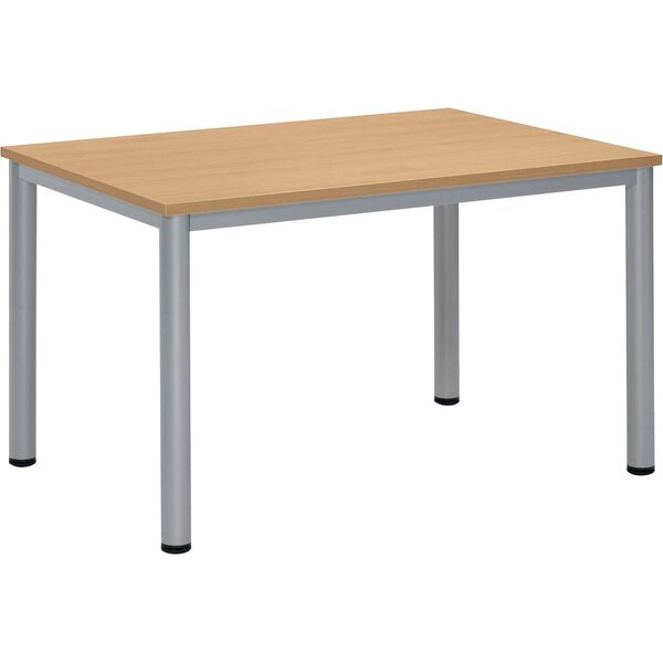 4255704329346 - Schreibtisch BASE-MODUL Q 72cm (H) 120x80cm (BxT) rechteckig buche   silber 4255704329346 Deskin