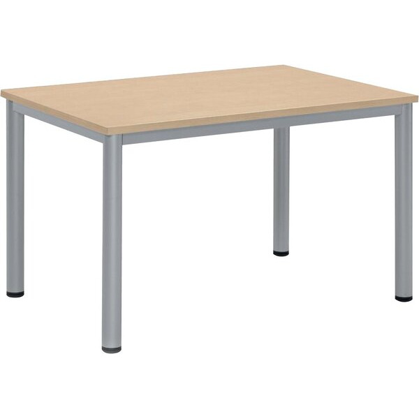 4255704329353 - Schreibtisch BASE-MODUL Q 72cm (H) 120x80cm (BxT) rechteckig ahorn   silber 4255704329353 Deskin