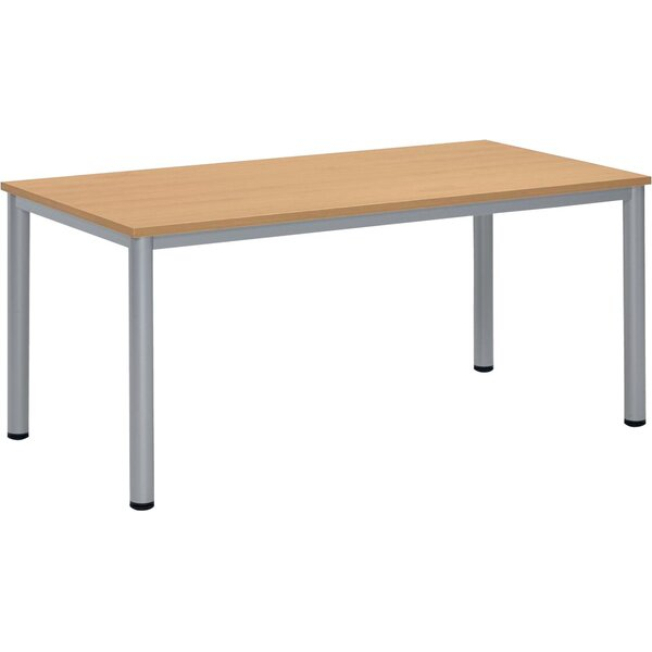 4255704329445 - Schreibtisch BASE-MODUL Q 72cm (H) 160x80cm (BxT) rechteckig buche   silber 4255704329445 Deskin