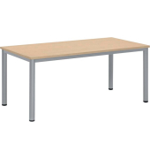 Schreibtisch BASE-MODUL Q, 72cm (H), 160x80cm (BxT), rechteckig, ahorn / silber