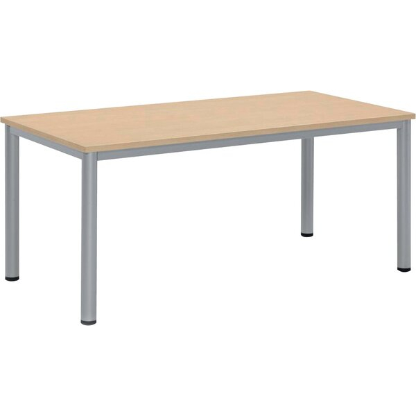 4255704329452 - Schreibtisch BASE-MODUL Q 72cm (H) 160x80cm (BxT) rechteckig ahorn   silber 4255704329452 Deskin