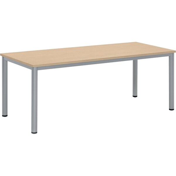 4255704329483 - Schreibtisch BASE-MODUL Q 72cm (H) 180x80cm (BxT) rechteckig ahorn   silber 4255704329483 Deskin