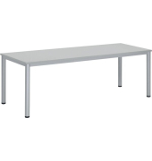 Schreibtisch BASE-MODUL Q, 72cm (H), 200x80cm (BxT), rechteckig, grau / silber