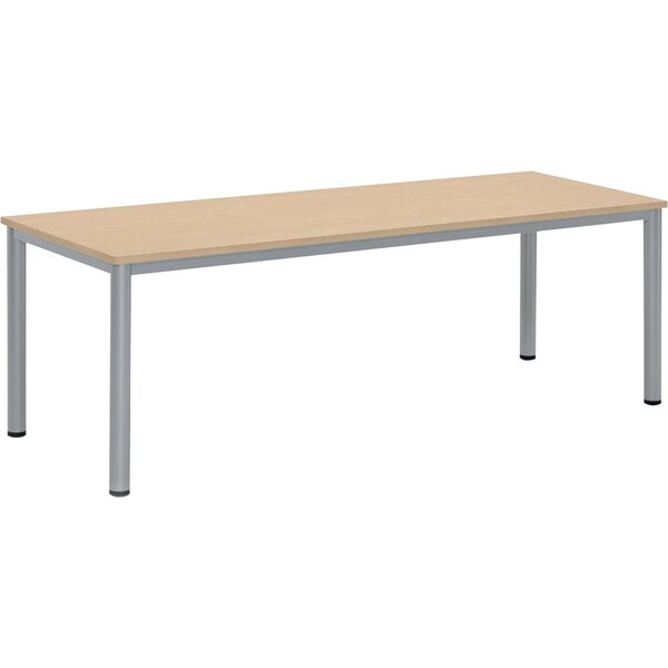 4255704329513 - Schreibtisch BASE-MODUL Q 72cm (H) 200x80cm (BxT) rechteckig ahorn   silber 4255704329513 Deskin