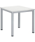 Schreibtisch BASE-MODUL Q, 72cm (H), 80x80cm (BxT), quadratisch, wei&szlig; / silber
