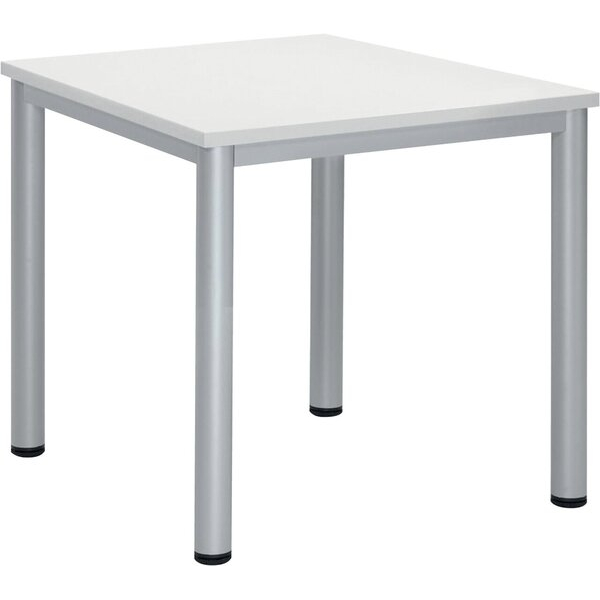 4255704329544 - Schreibtisch BASE-MODUL Q 72cm (H) 80x80cm (BxT) quadratisch weiß   silber 4255704329544 Deskin
