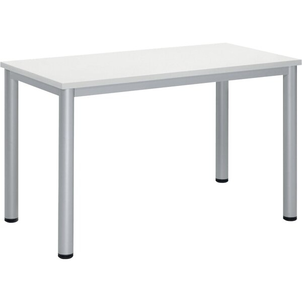 4255704329551 - Schreibtisch BASE-MODUL Q 72cm (H) 120x60cm (BxT) rechteckig weiß   silber 4255704329551 Deskin