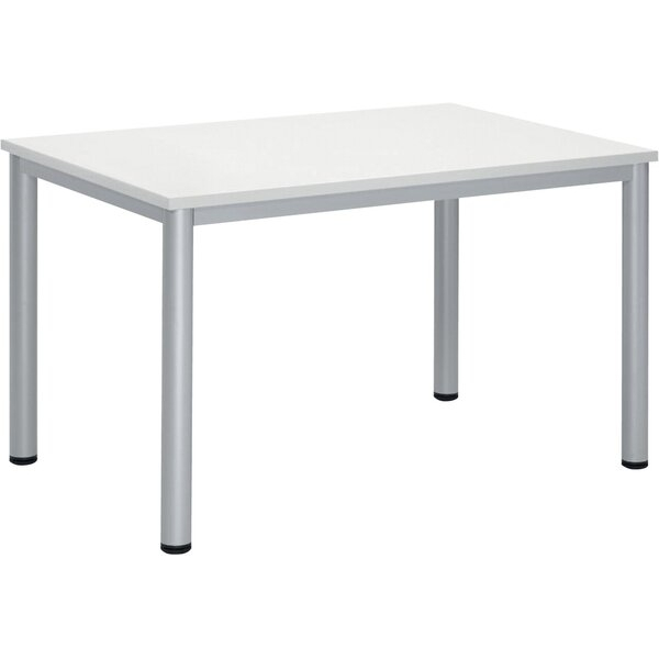 4255704329568 - Schreibtisch BASE-MODUL Q 72cm (H) 120x80cm (BxT) rechteckig weiß   silber 4255704329568 Deskin