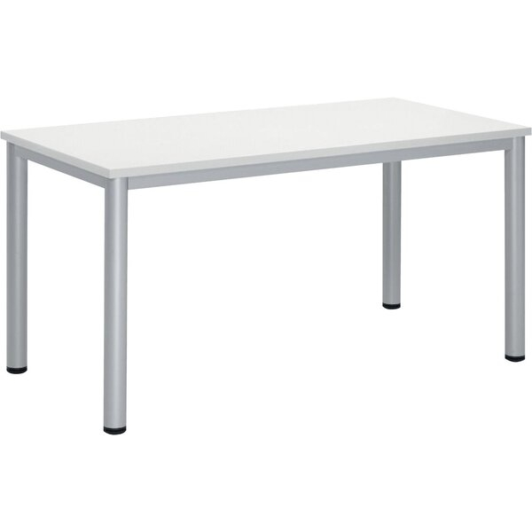 4255704329575 - Schreibtisch BASE-MODUL Q 72cm (H) 140x70cm (BxT) rechteckig weiß   silber 4255704329575 Deskin