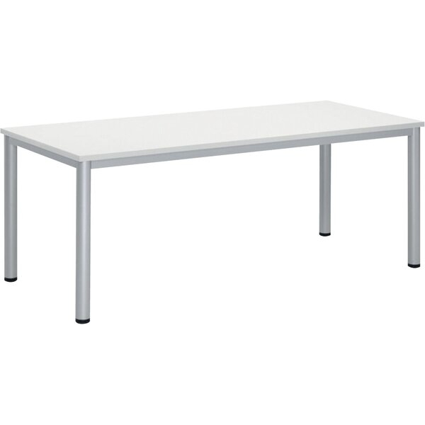 4255704329599 - Schreibtisch BASE-MODUL Q 72cm (H) 180x80cm (BxT) rechteckig weiß   silber 4255704329599 Deskin