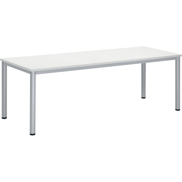 4255704329605 - Schreibtisch BASE-MODUL Q 72cm (H) 200x80cm (BxT) rechteckig weiß   silber 4255704329605 Deskin