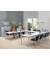 Schreibtisch BASE-MODUL Q, 72cm (H), 200x80cm (BxT), rechteckig, wei&szlig; / silber