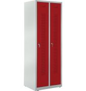 Garderobenspind, Zylinderschloss, (H x B x T) 1700 x 590 x 500 mm, grau/rot