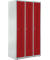Garderobenspind, Drehriegelschloss, (H x B x T) 1700 x 870 x 500 mm, grau/rot