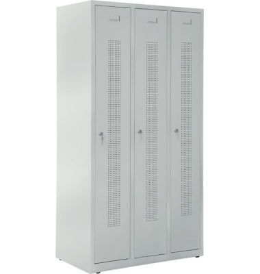 Garderobenspind, Zylinderschloss, (H x B x T) 1700 x 870 x 500 mm, grau/grau