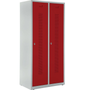 Garderobenspind, Drehriegelschloss, (H x B x T) 1700 x 800 x 500 mm, grau/rot