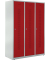Garderobenspind, Drehriegelschloss, (H x B x T) 1700 x 1185 x 500 mm, grau/rot