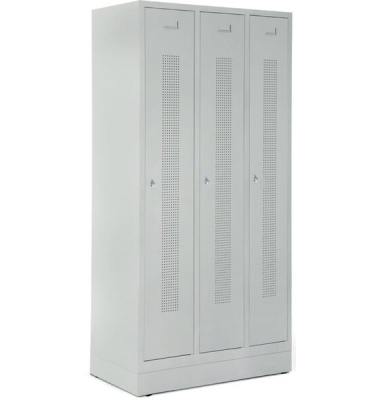 Garderobenspind, Sockel, Drehriegelschloss, (H x B x T) 1800 x 870 x 500 mm, grau/grau