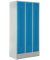 Garderobenspind, Sockel, Drehriegelschloss, (H x B x T) 1800 x 870 x 500 mm, grau/blau