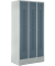 Garderobenspind, Sockel, Drehriegelschloss, (H x B x T) 1800 x 870 x 500 mm, grau/blaugrau