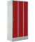 Garderobenspind, Sockel, Zylinderschloss, (H x B x T) 1800 x 870 x 500 mm, grau/rot