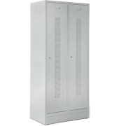 Garderobenspind, Sockel, Drehriegelschloss, (H x B x T) 1800 x 800 x 500 mm, grau/grau