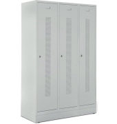 Garderobenspind, Sockel, Drehriegelschloss, (H x B x T) 1800 x 1185 x 500 mm, grau/grau