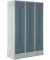 Garderobenspind, Sockel, Drehriegelschloss, (H x B x T) 1800 x 1185 x 500 mm, grau/blaugrau