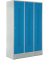 Garderobenspind, Sockel, Zylinderschloss, (H x B x T) 1800 x 1185 x 500 mm, grau/blau