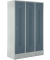 Garderobenspind, Sockel, Zylinderschloss, (H x B x T) 1800 x 1185 x 500 mm, grau/blaugrau