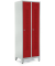 Garderobenspind, Füße, Drehriegelschloss, (H x B x T) 1800 x 590 x 500 mm, grau/rot