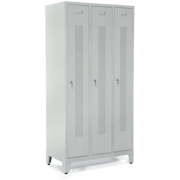2050000141188 - Garderobenspind Füße Zylinderschloss (H x B x T) 1800 x 870 x 500 mm grau grau 2050000141188 Deskin 2050000141188 - Garderobenspind Füße Zylinderschloss (H x B x T) 1800 x 870 x 500 mm grau grau 2050000141188 Deskin