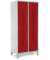 Garderobenspind, Füße, Drehriegelschloss, (H x B x T) 1800 x 800 x 500 mm, grau/rot