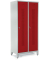 Garderobenspind, Füße, Zylinderschloss, (H x B x T) 1800 x 800 x 500 mm, grau/rot