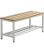 Sitzbank, Stahlgestell, Buchenholzleisten, (H x B x T) 440 x 1000 x 365 mm, grau/buche