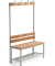 Garderobenbank, Stahlgestell, Buchenholzleisten, (H x B x T) 1850 x 1000 x 395 mm, grau/buche