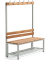 Garderobenbank, Stahlgestell, Buchenholzleisten, (H x B x T) 1850 x 1500 x 395 mm, grau/buche