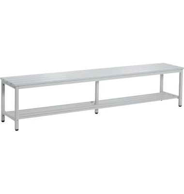 Sitzbank, Stahlgestell, Kunststoffleisten, (H x B x T) 440 x 1000 x 365 mm, grau/grau