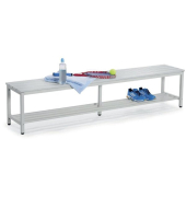 Sitzbank, Stahlgestell, Kunststoffleisten, (H x B x T) 440 x 2000 x 365 mm, grau/grau