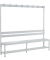 Garderobenbank, Stahlgestell, Kunststoffleisten, (H x B x T) 1850 x 1500 x 395 mm, grau/grau